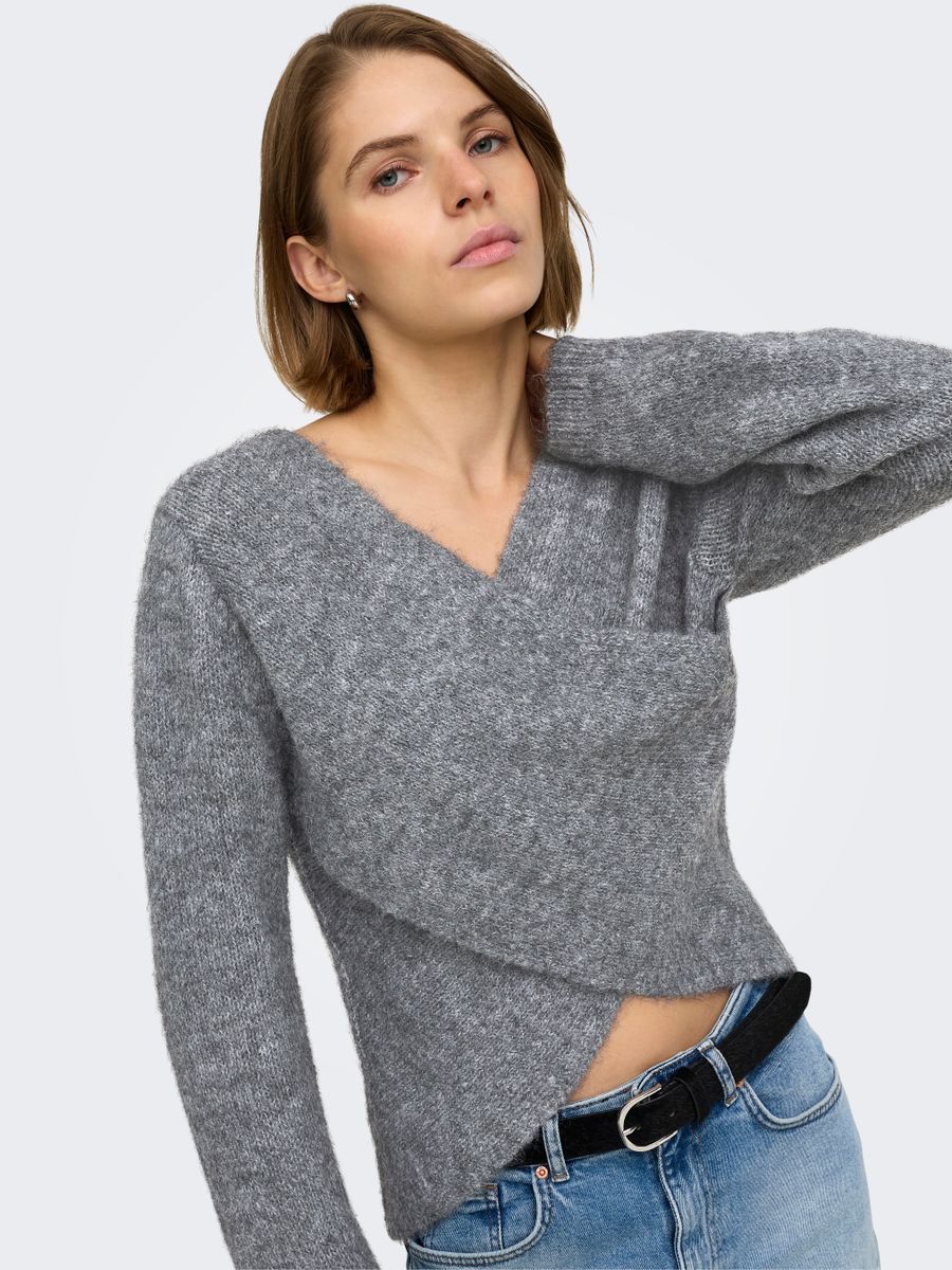 ONLMAGGIE LS CROSS V-NECK CC KNT