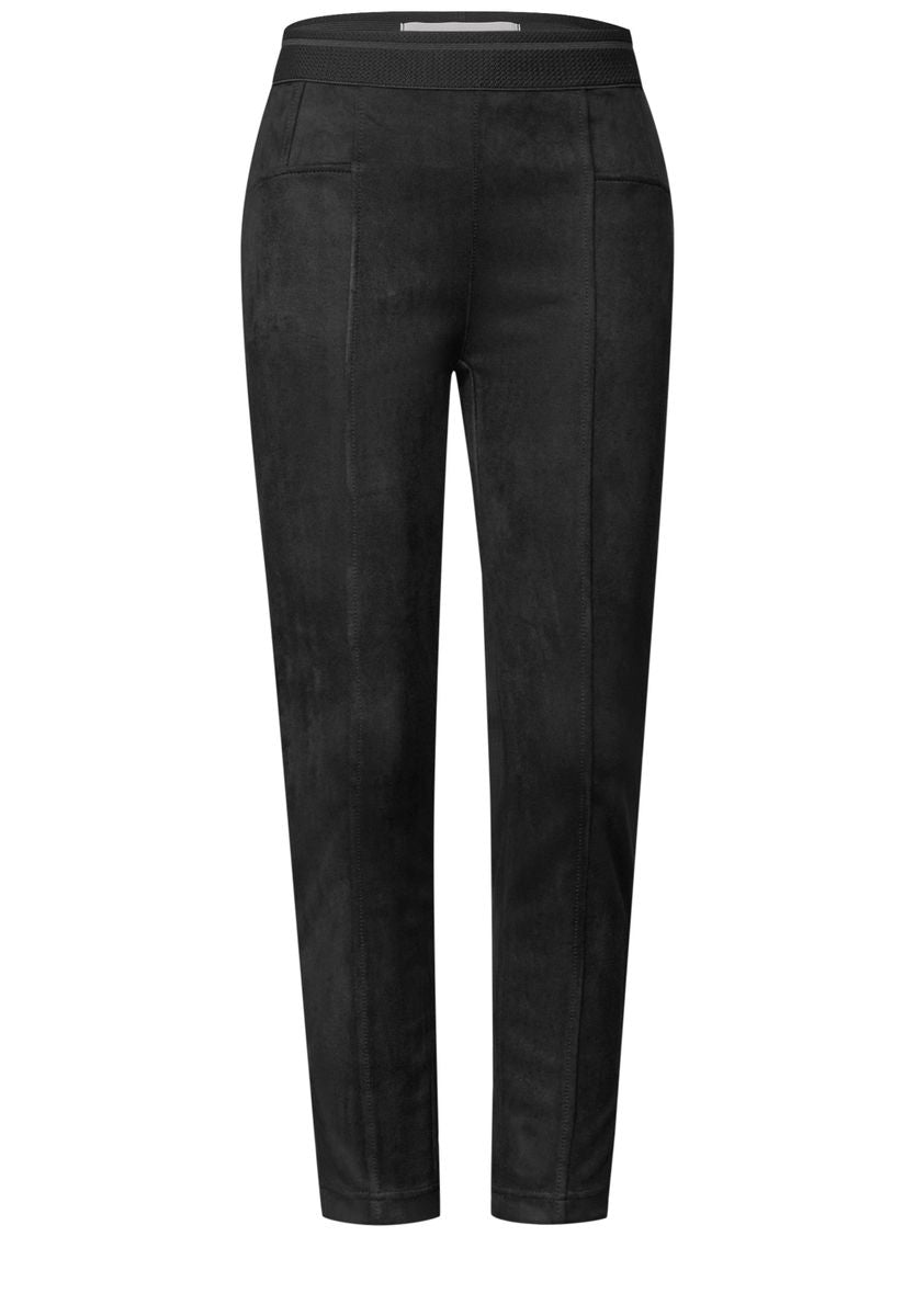 High Waist Skinny Leg Hose aus Velours