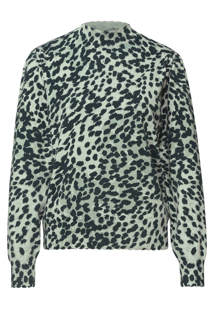 Pullover mit Turtle Neck und Leo-Muster
