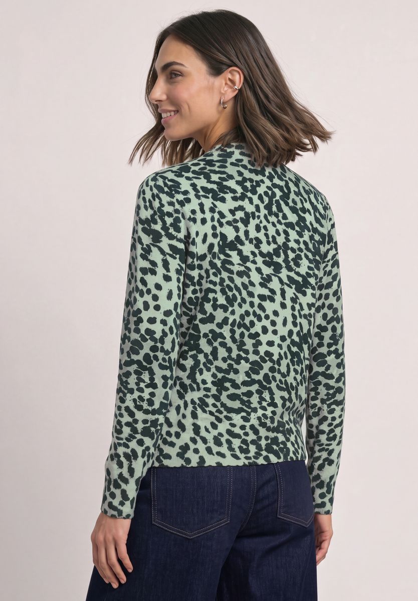 Pullover mit Turtle Neck und Leo-Muster