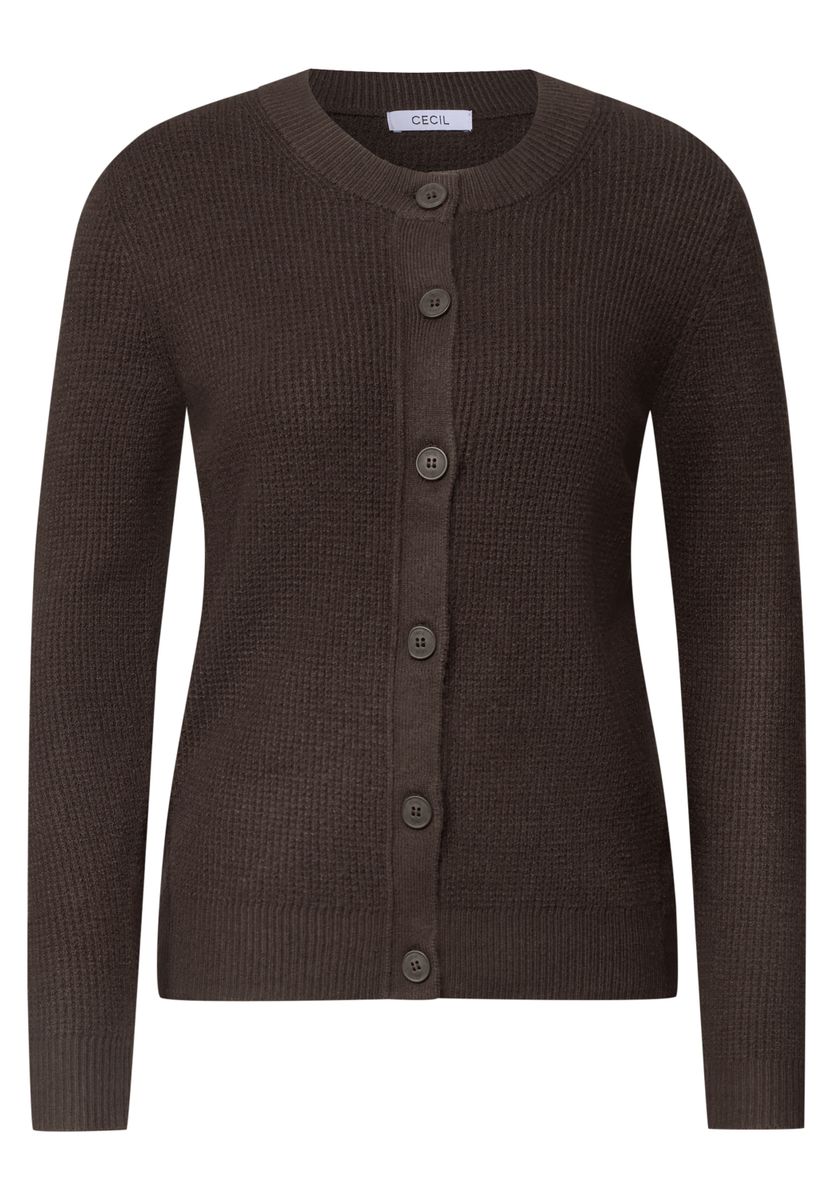 Cardigan mit Rundhals und Knopfleiste