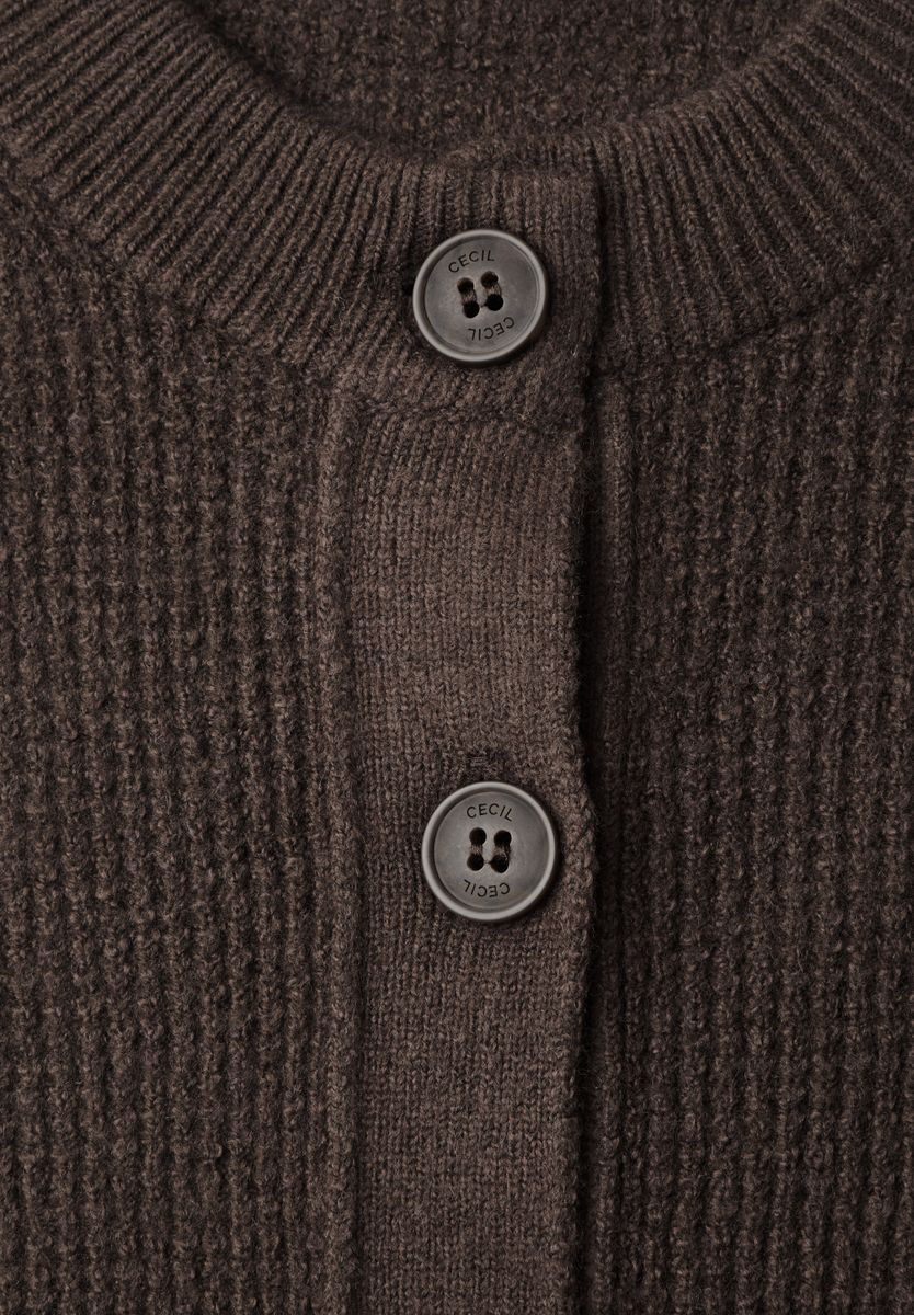 Cardigan mit Rundhals und Knopfleiste