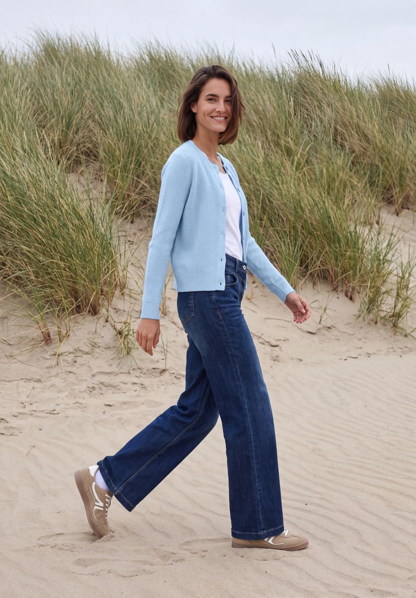 Cardigan mit Rundhals und Knopfleiste