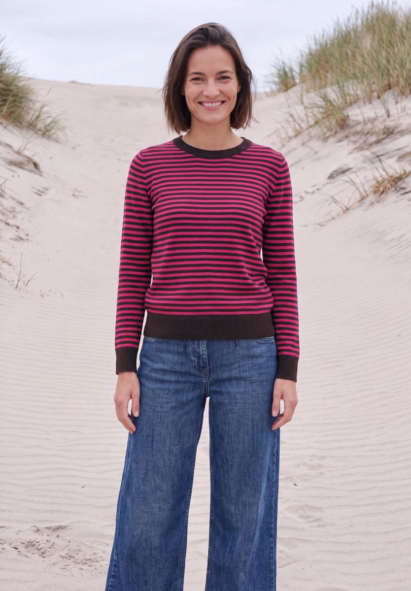 Pullover mit Rundhals und Streifen