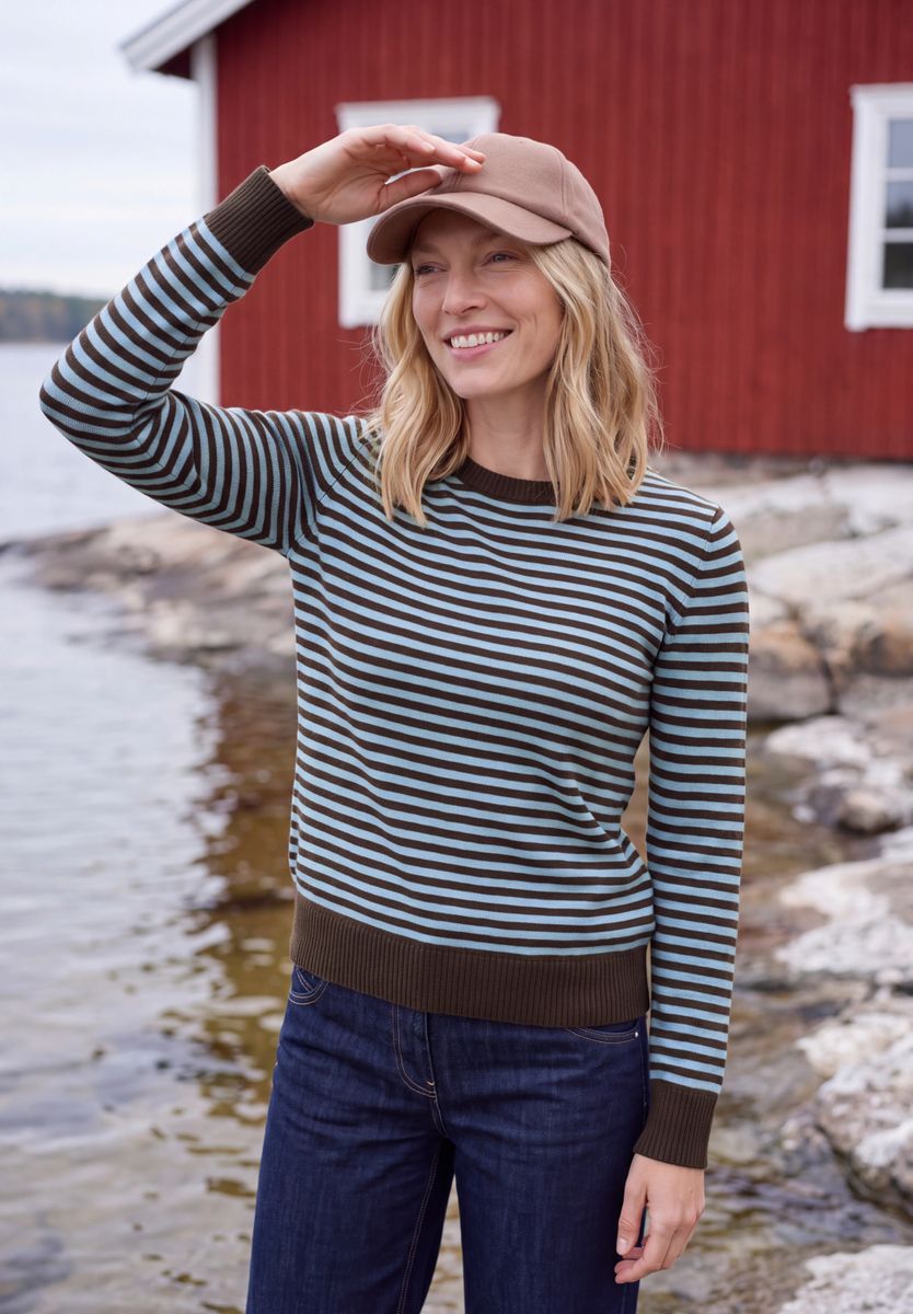 Pullover mit Rundhals und Streifen