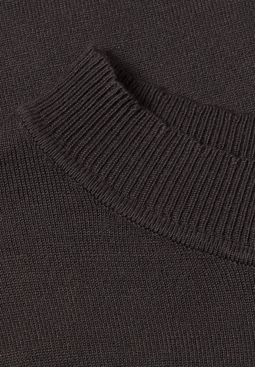 Langarm Pullover mit Turtle Neck und Raffung