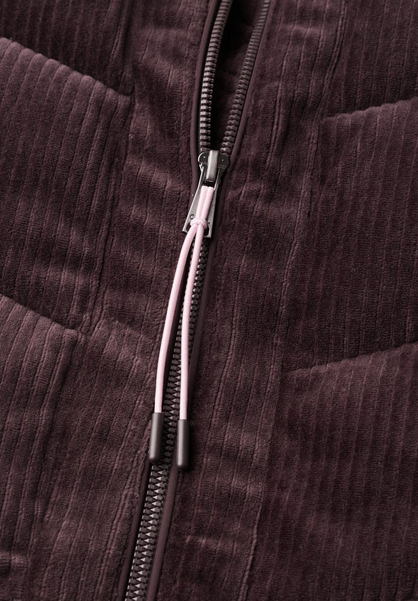 Cord-Weste mit Steppmuster und Zipper