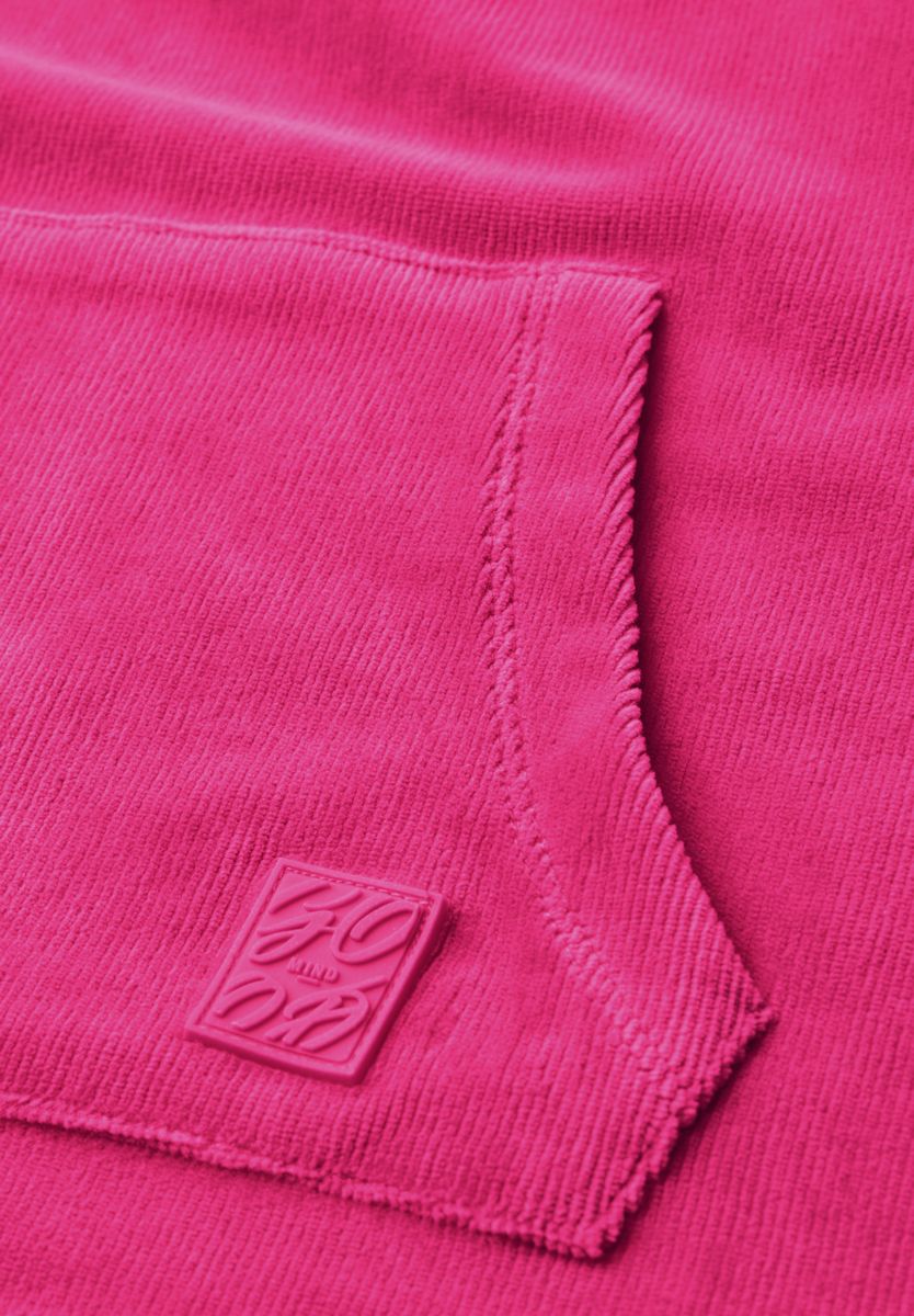 Langarm Shirt aus Cord mit Kapuze