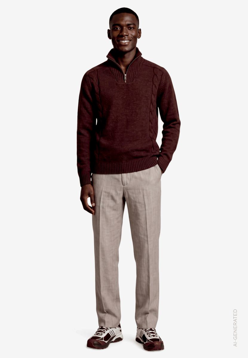 Herren Strickpullover mit Reißverschluss