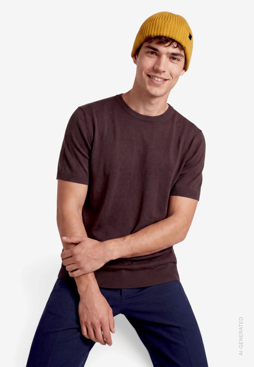Herren Basic Shirt  mit Rundhalsausschnitt