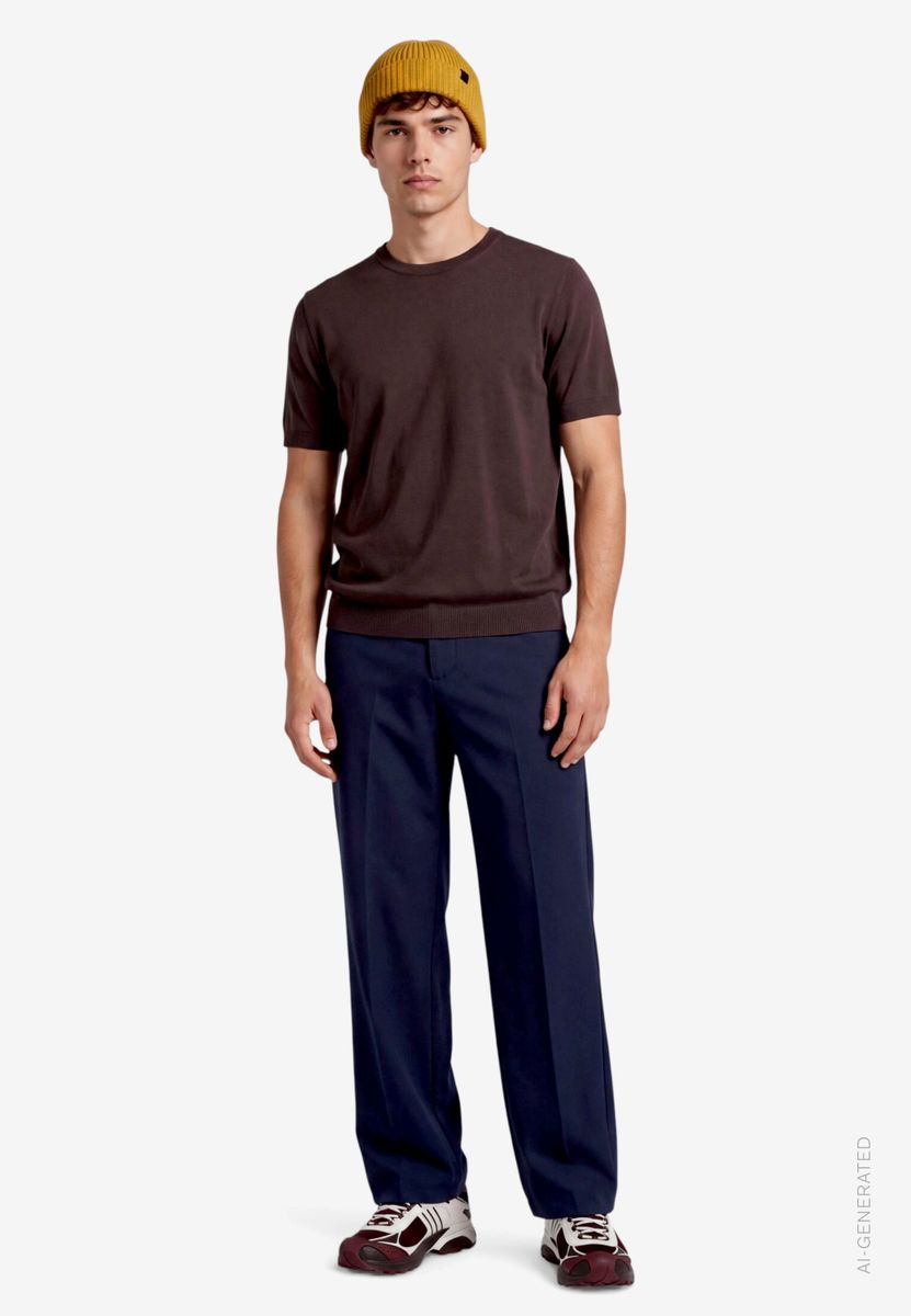 Herren Basic Shirt  mit Rundhalsausschnitt