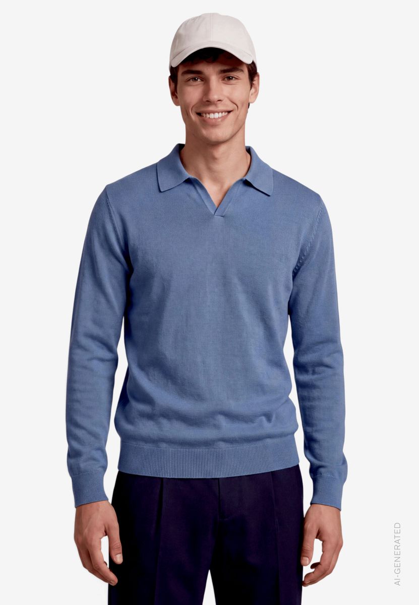 Herren Strickpullover mit Hemdkragen