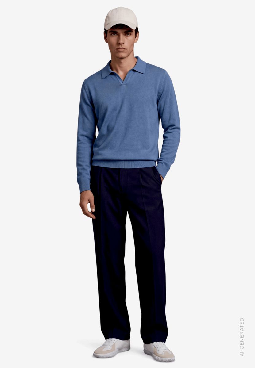 Herren Strickpullover mit Hemdkragen