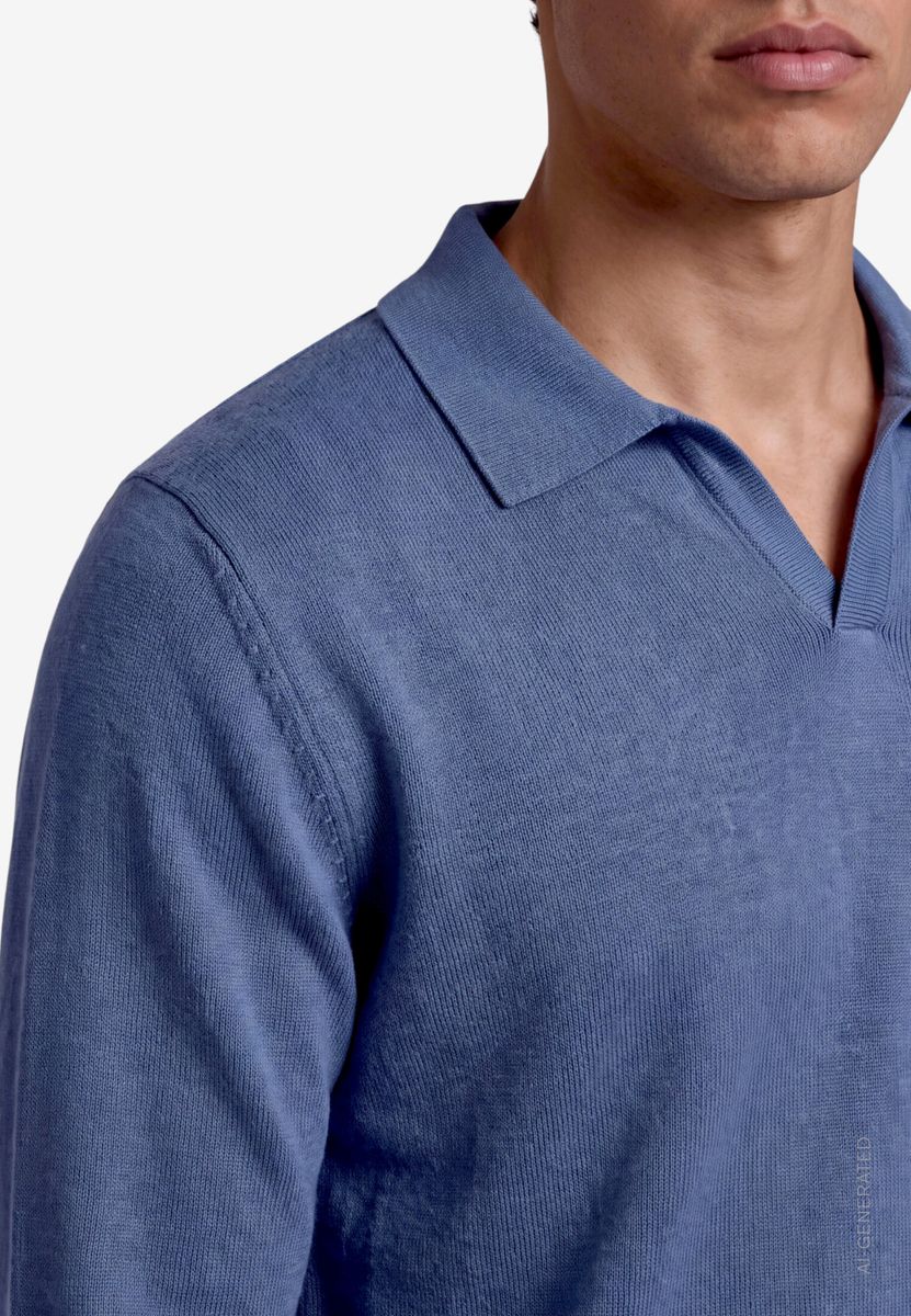 Herren Strickpullover mit Hemdkragen