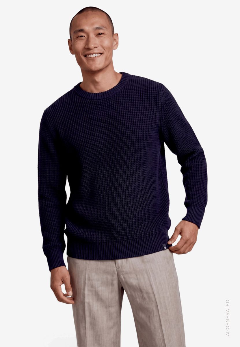 Herren Strickpullover  mit Rundhalsausschnitt