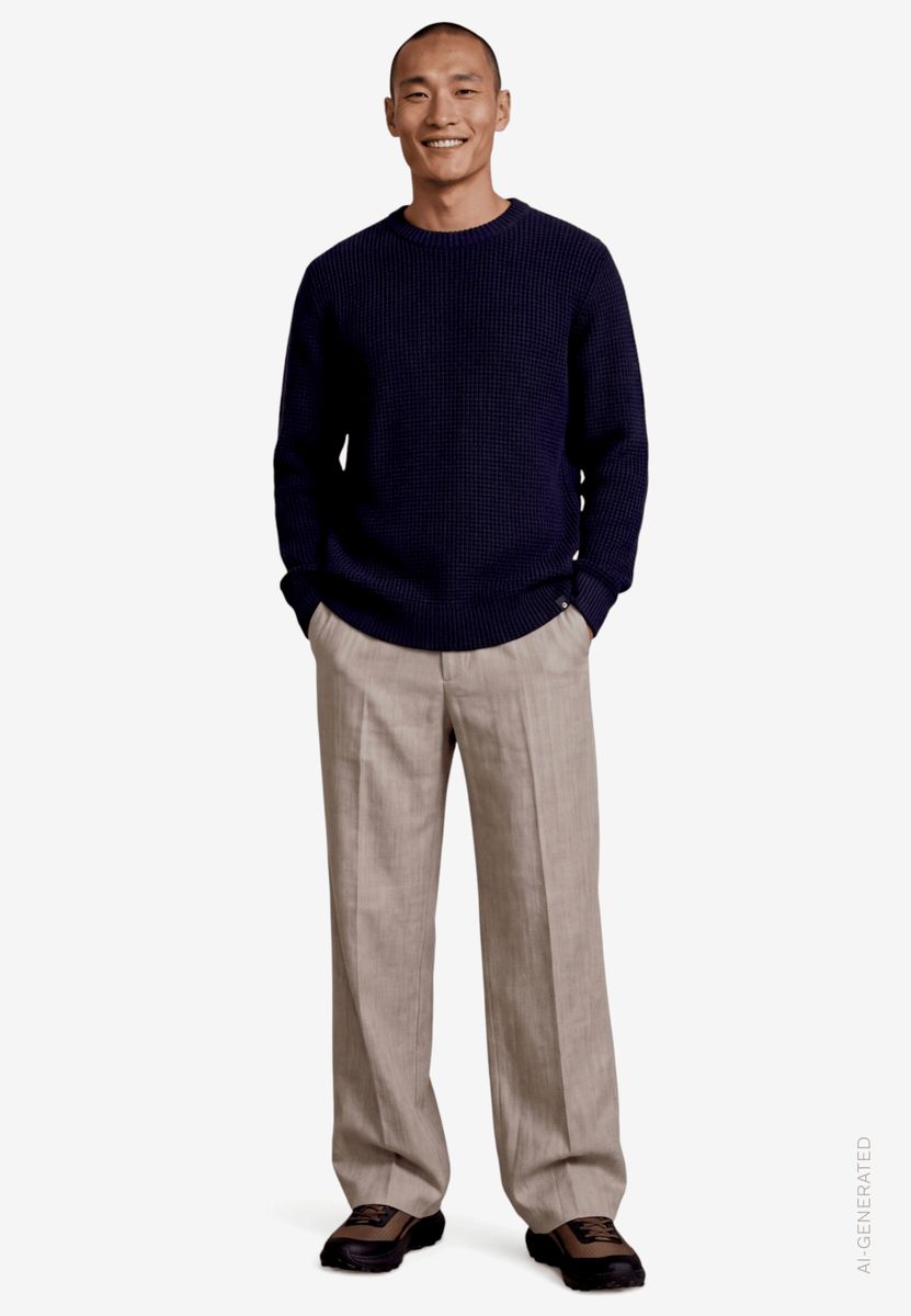 Herren Strickpullover  mit Rundhalsausschnitt