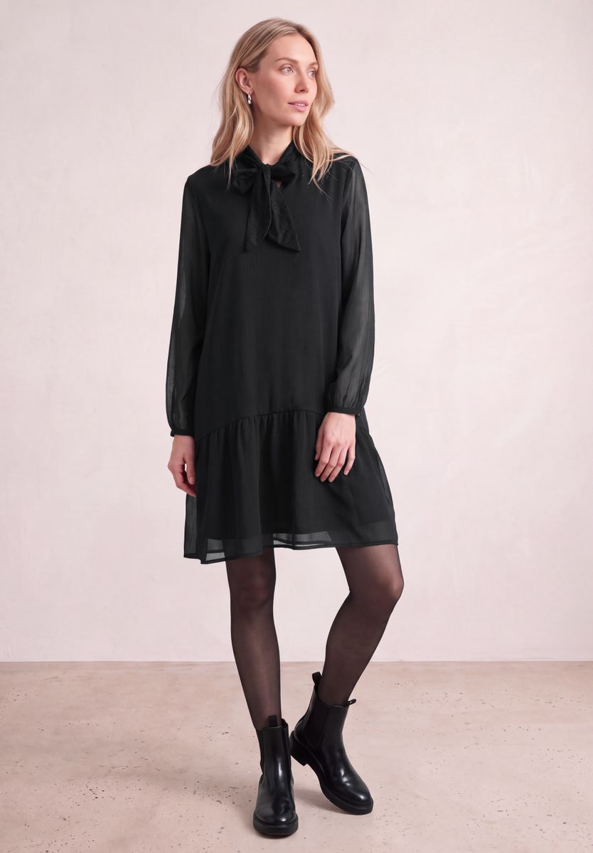 Knielanges Kleid mit Schleifendetail