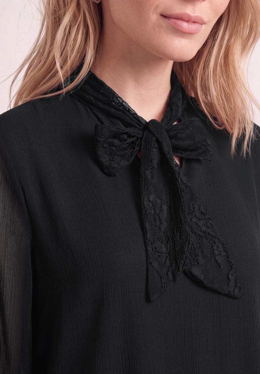 Knielanges Kleid mit Schleifendetail