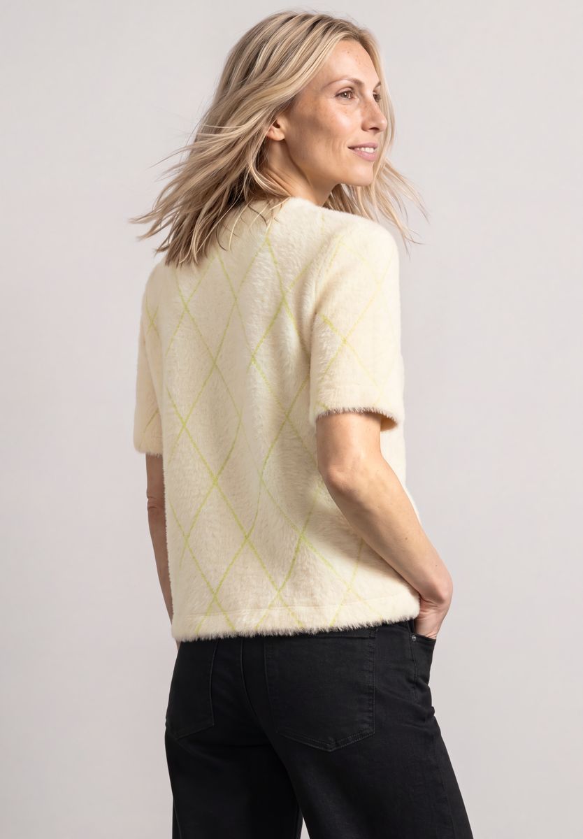 Kurzarm Shirt mit Rundhals und Karomuster