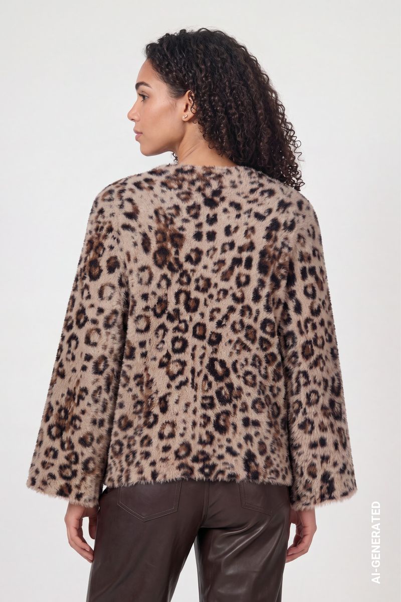 Strickpullover mit Leojacquard-Muster