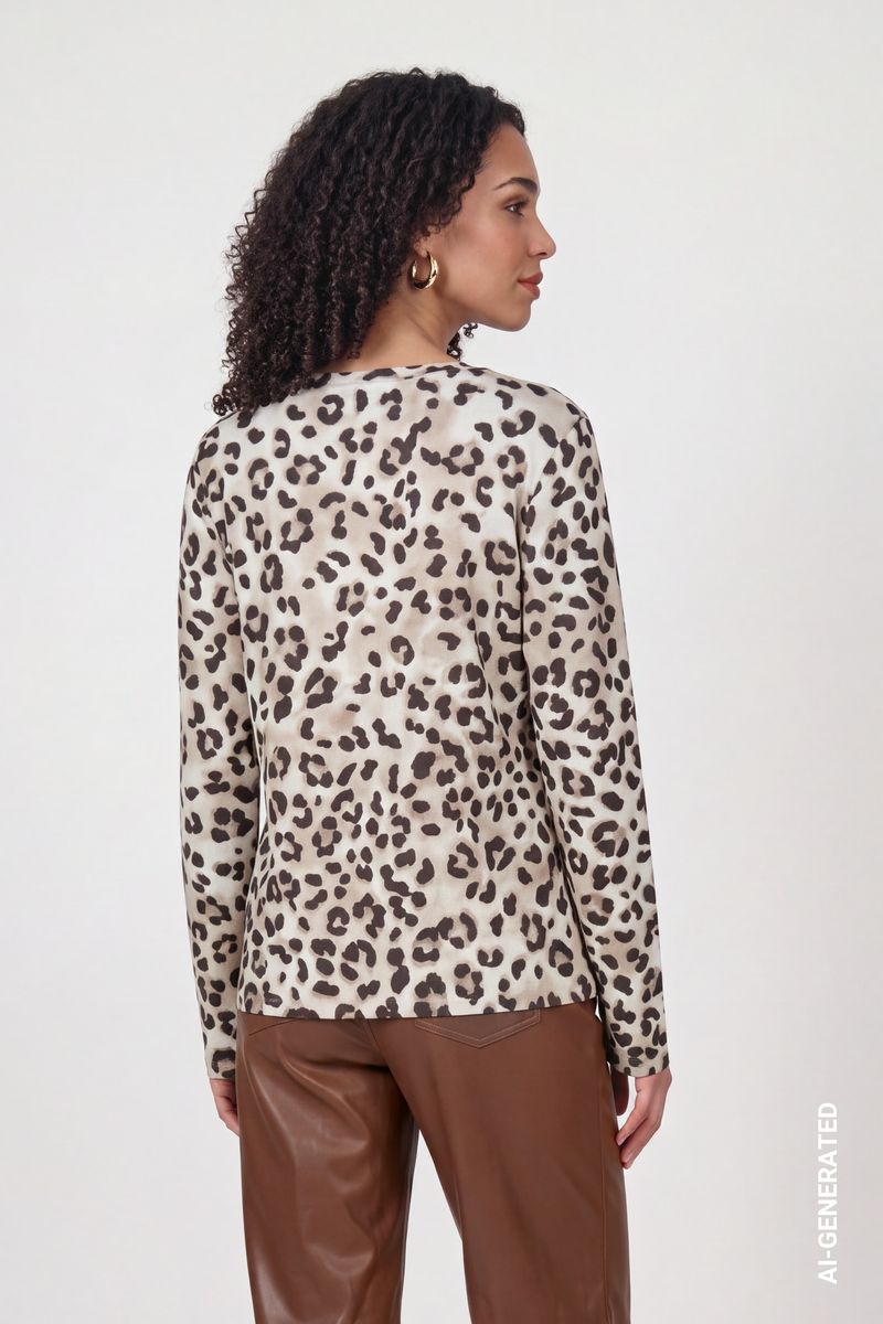 Langarmshirt mit Leo-Muster