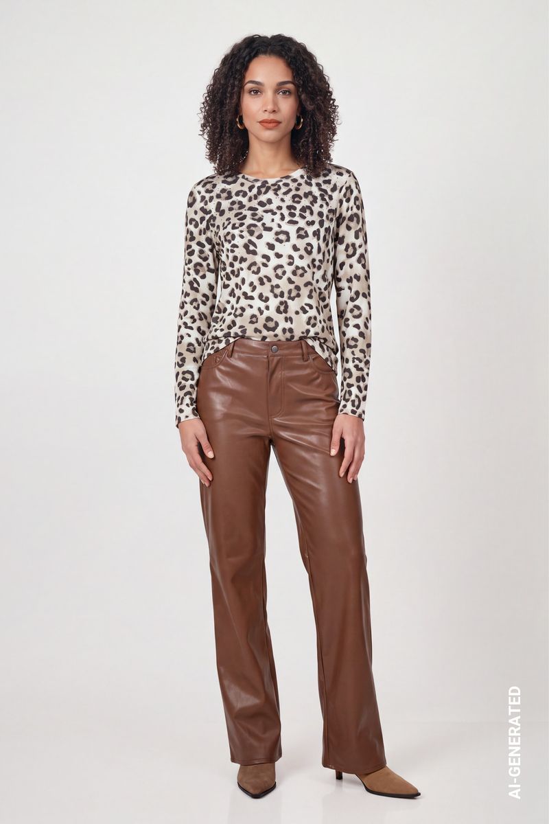 Langarmshirt mit Leo-Muster