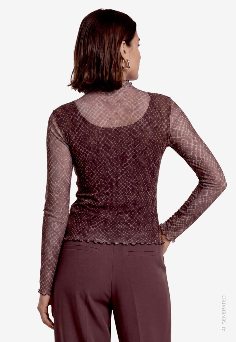 Mesh-Shirt mit Muster