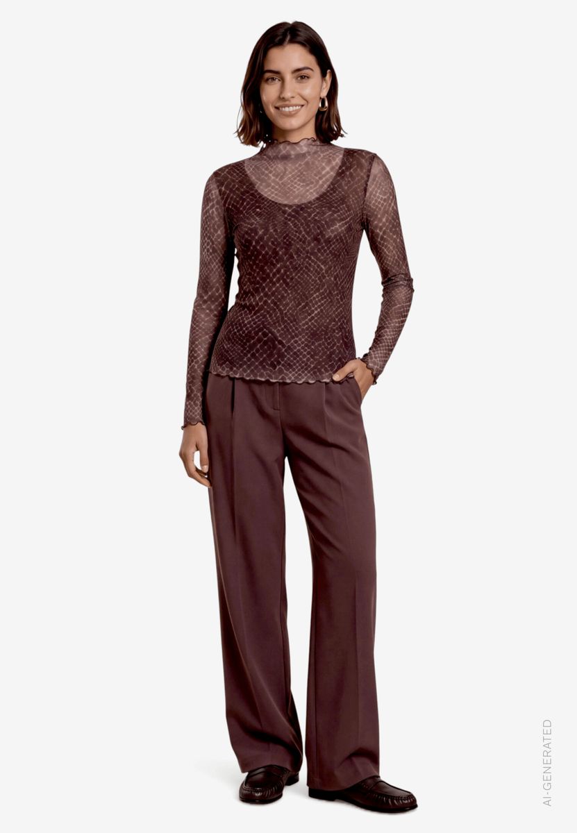 Mesh-Shirt mit Muster