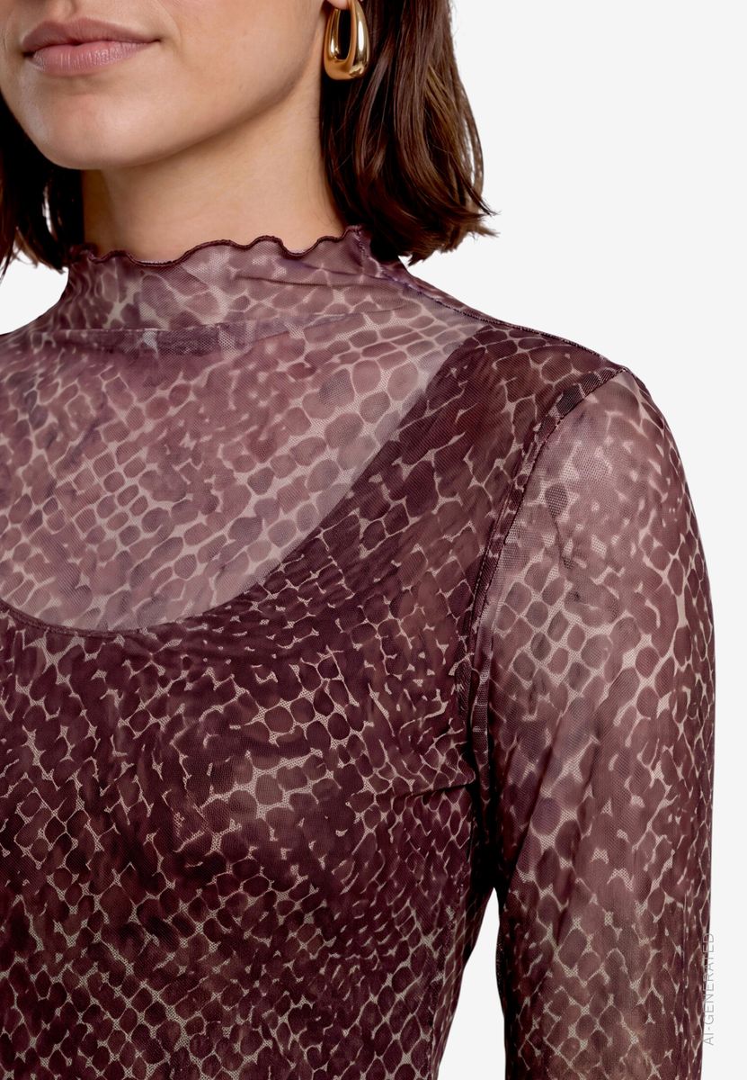 Mesh-Shirt mit Muster