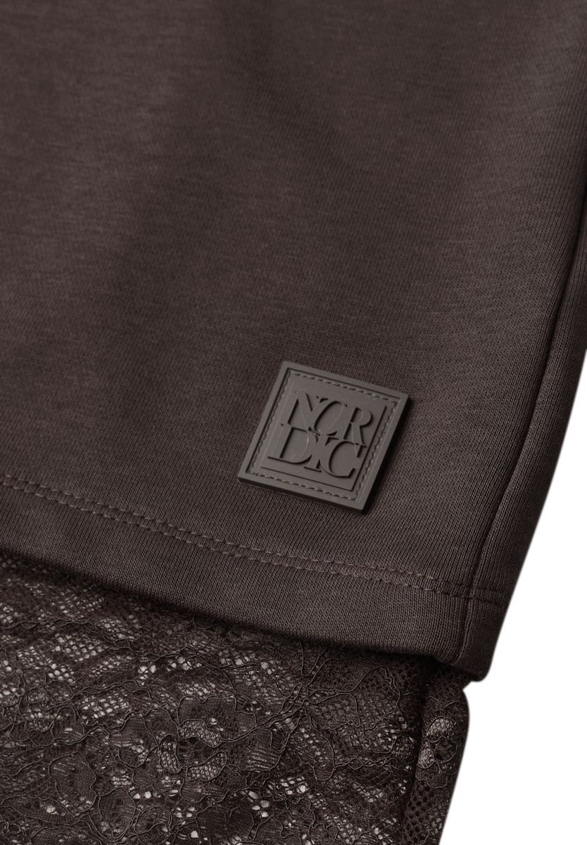 Langarm Shirt mit Rundhals und Spitzenkante