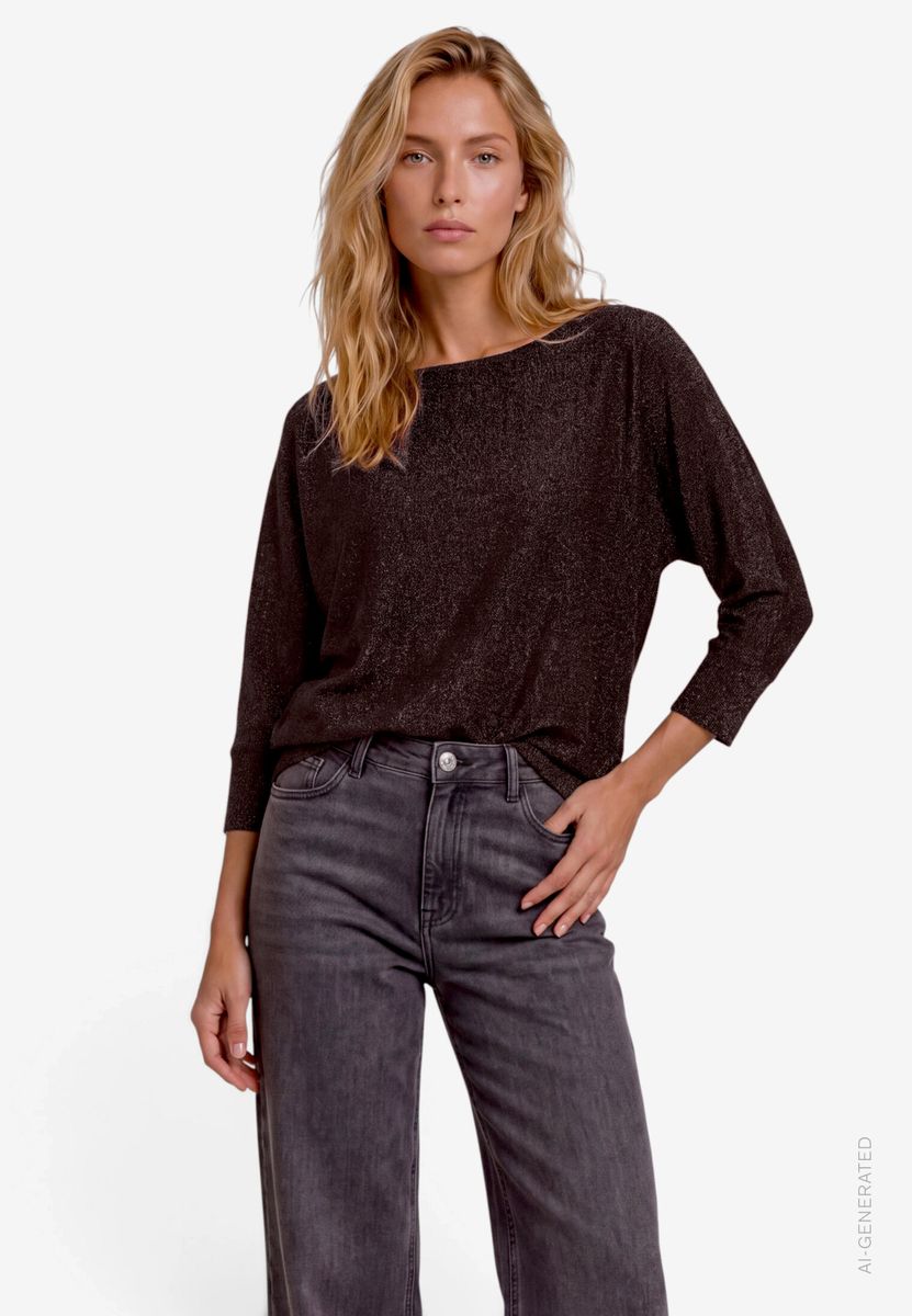 Damen Shirt 3/4 Arm mit Glitzer