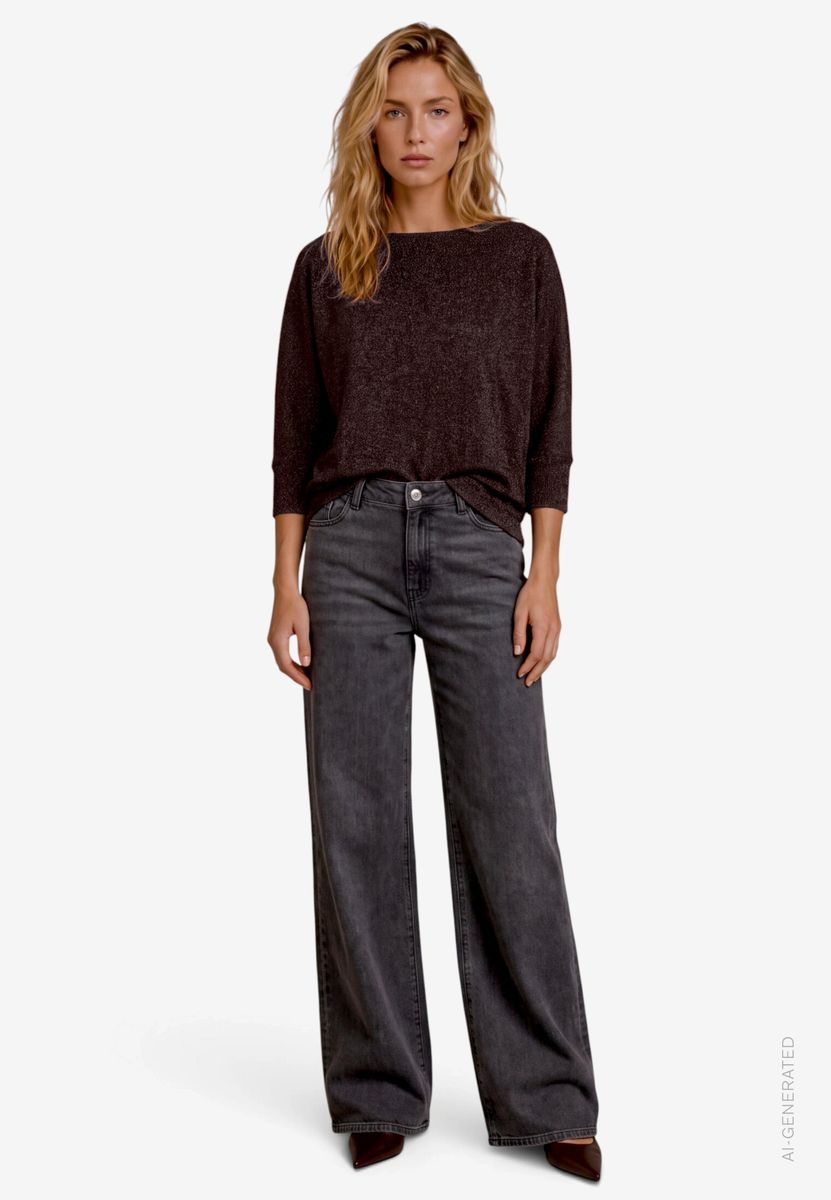 Damen Shirt 3/4 Arm mit Glitzer