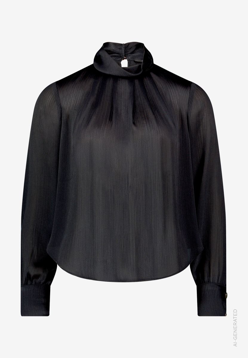 Damen Satin-Bluse mit Crinkle-Effekt