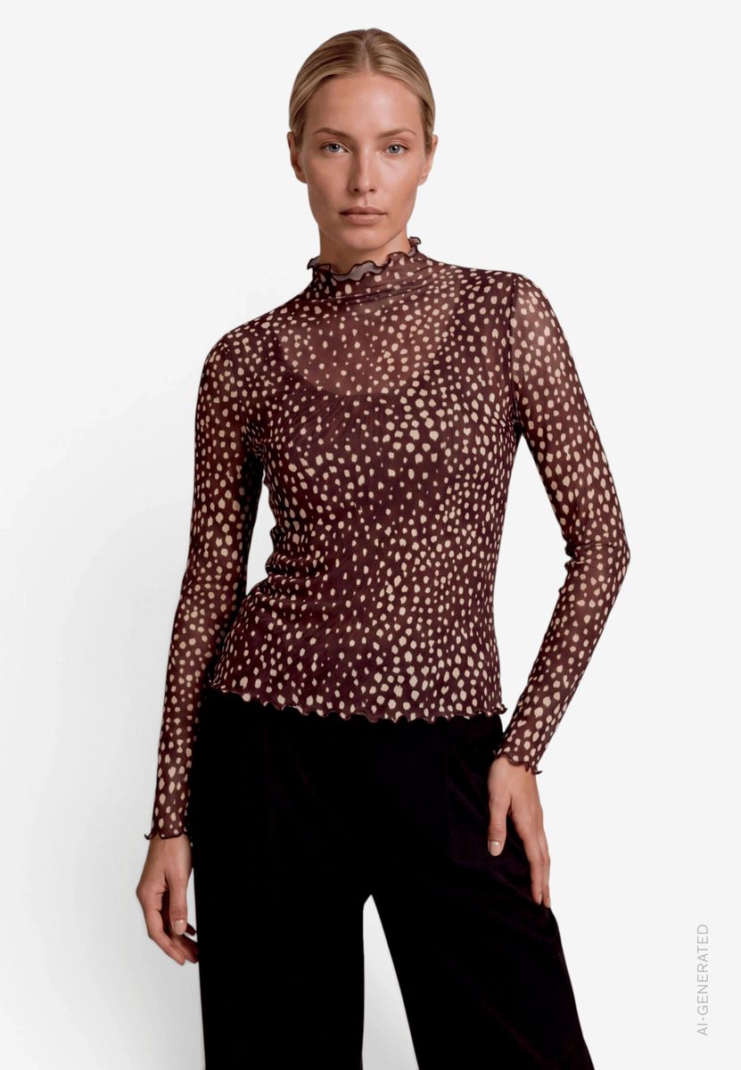 Damen Mesh-Shirt mit Punkten