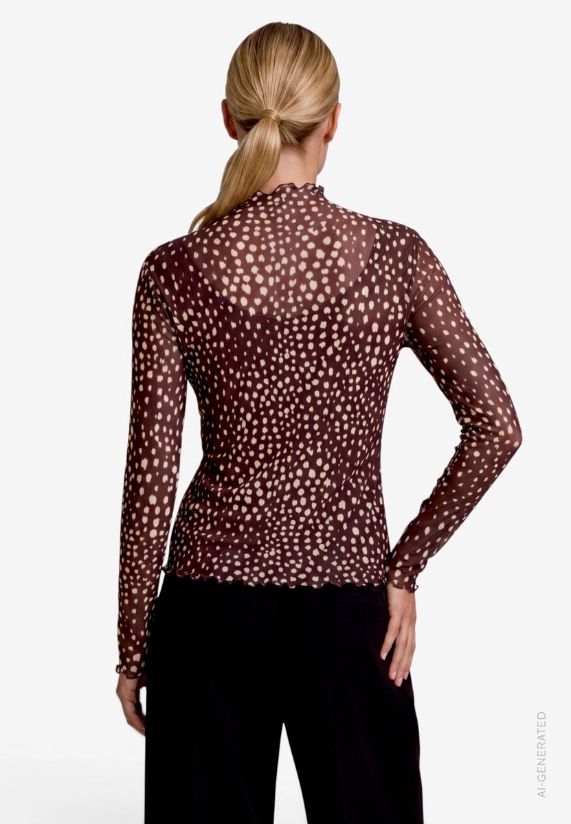 Damen Mesh-Shirt mit Punkten