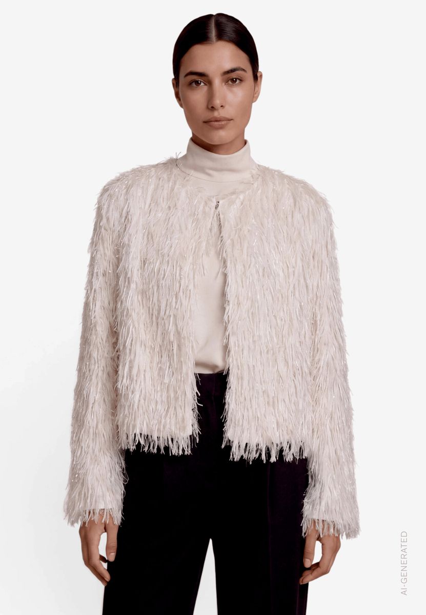Damen Strickjacke  mit Fransen