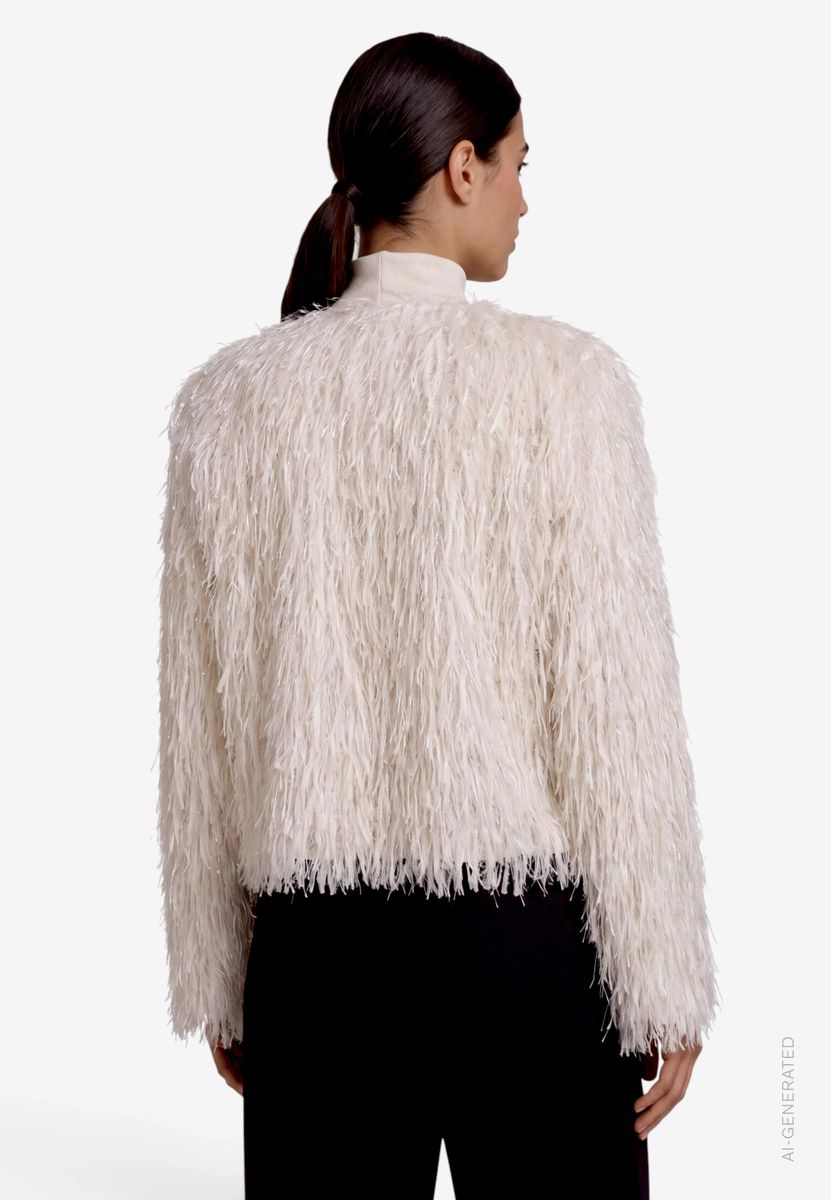 Damen Strickjacke  mit Fransen