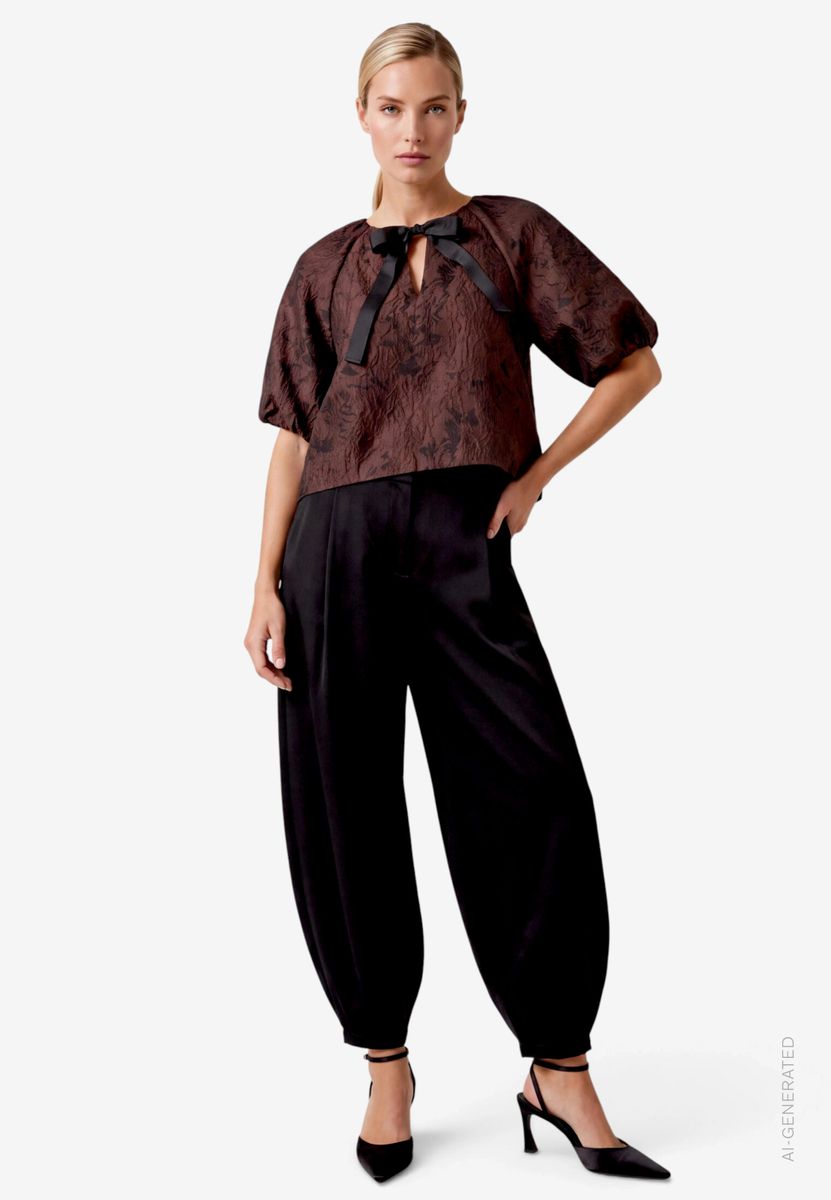 Damen Barrel-Hose  aus Satin