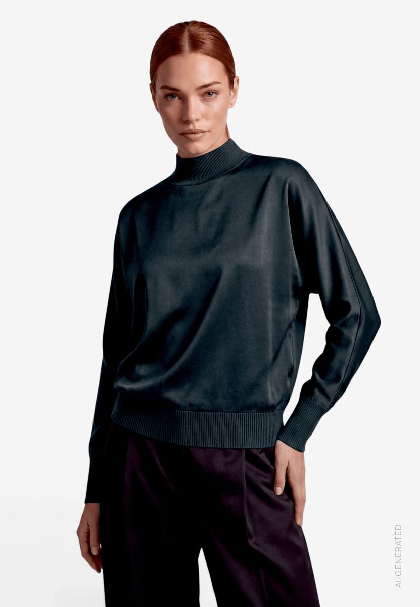 Damen Strickpullover  mit Stehkragen
