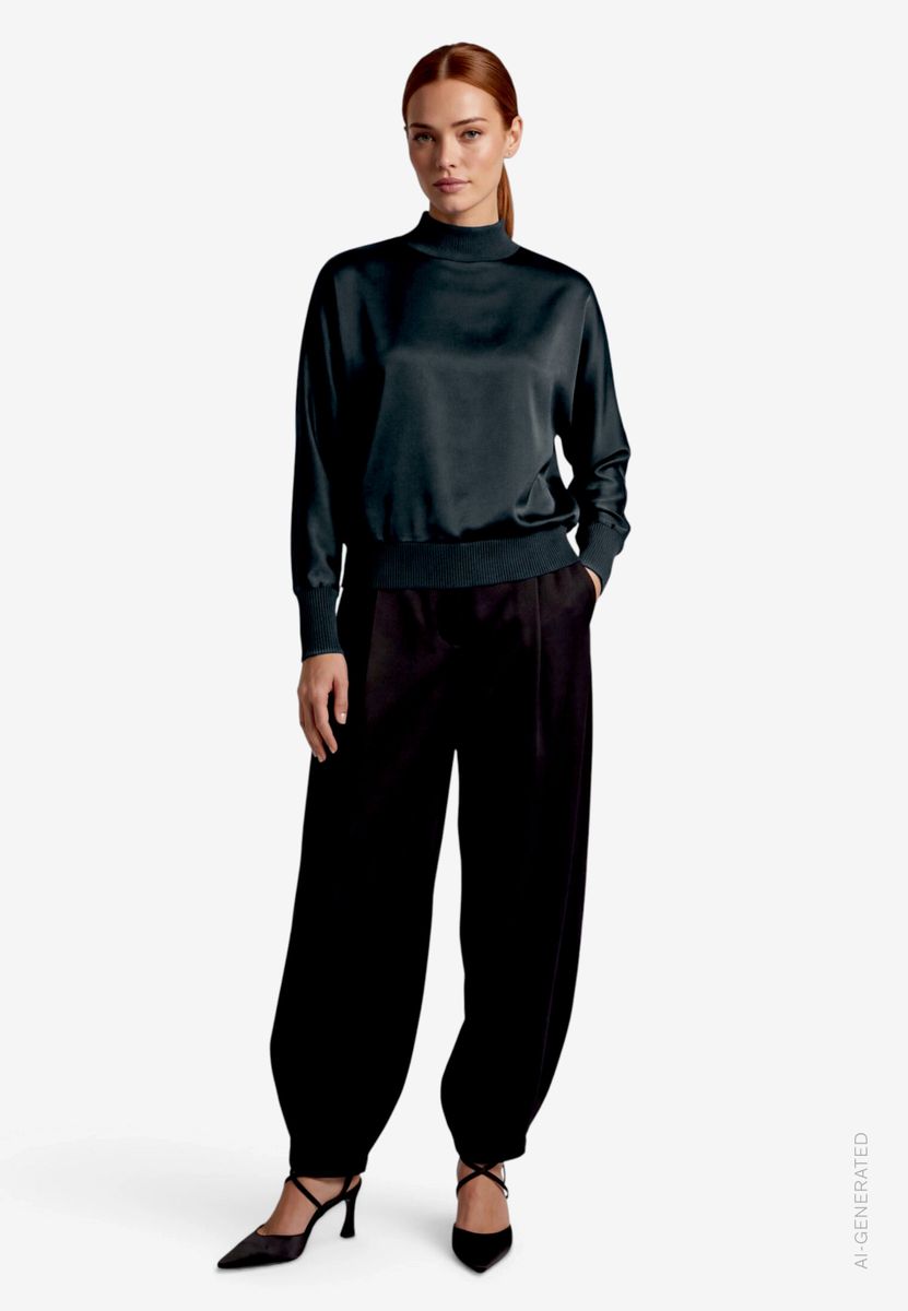 Damen Strickpullover  mit Stehkragen