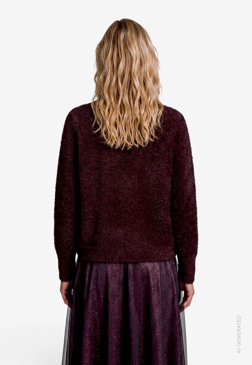 Damen flauschiger Pullover  mit Glitzer