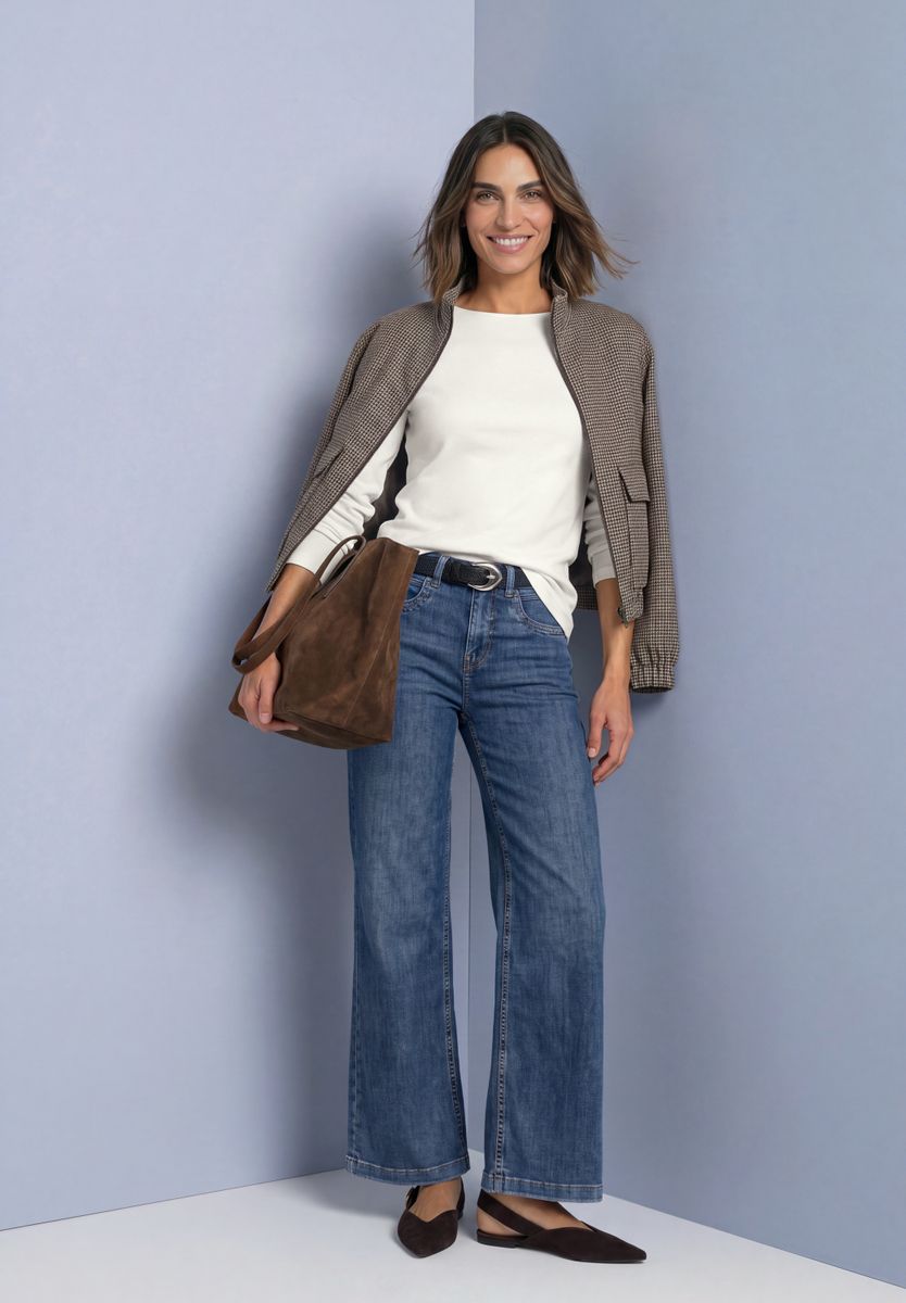 Basic Shirt mit U-Boot-Ausschnitt