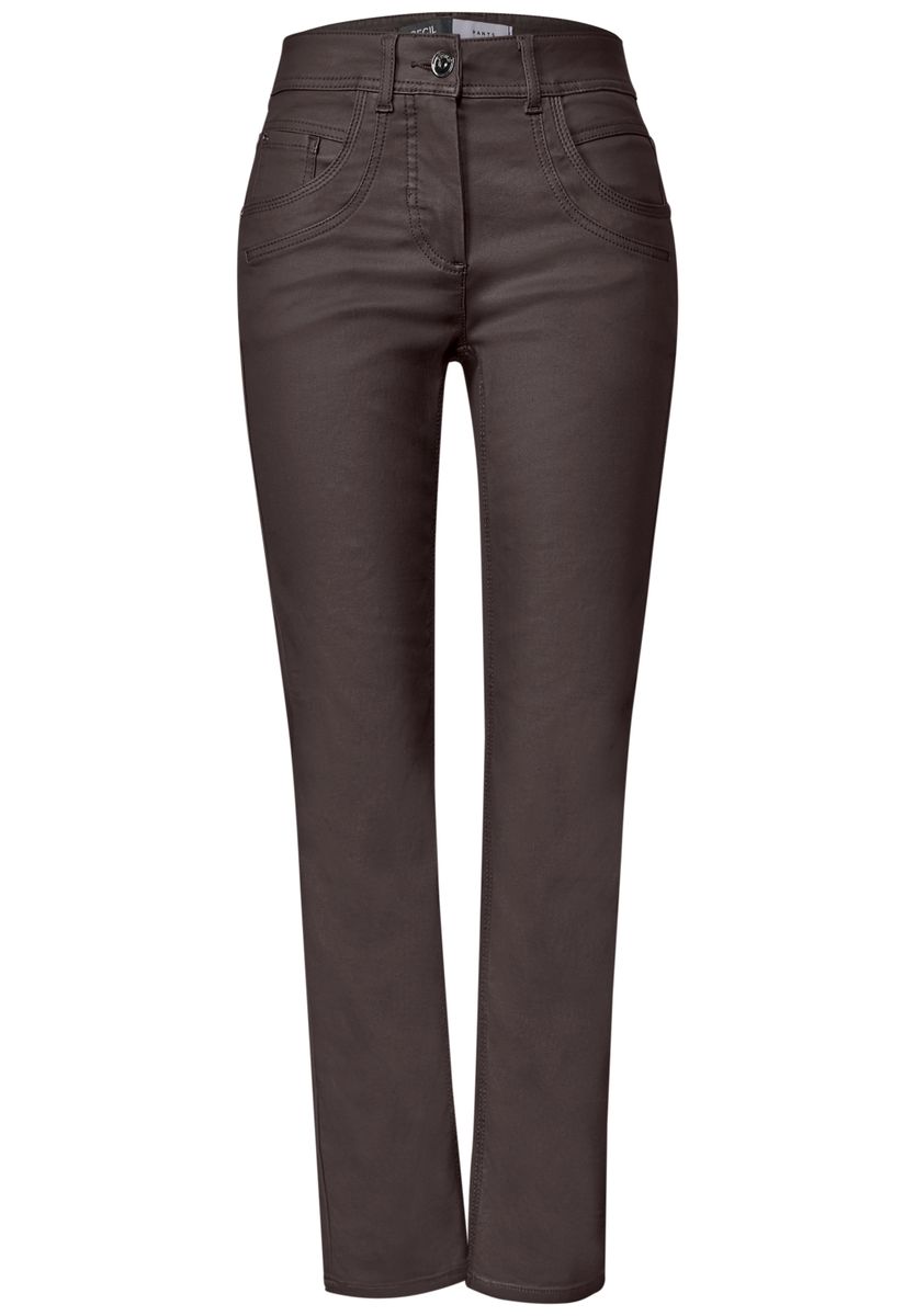 Mid Waist Straight Leg Hose im Slim Fit