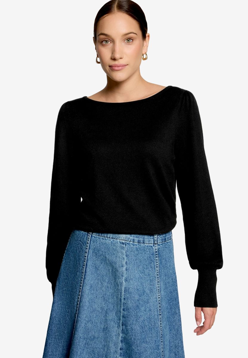 Feinstrickpullover  mit U-Boot Ausschnitt
