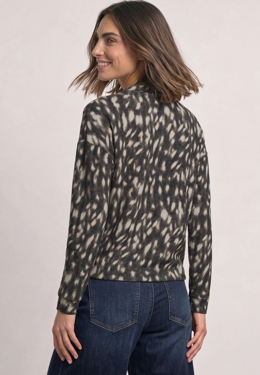 Langarm Shirt mit Turtle Neck und Muster
