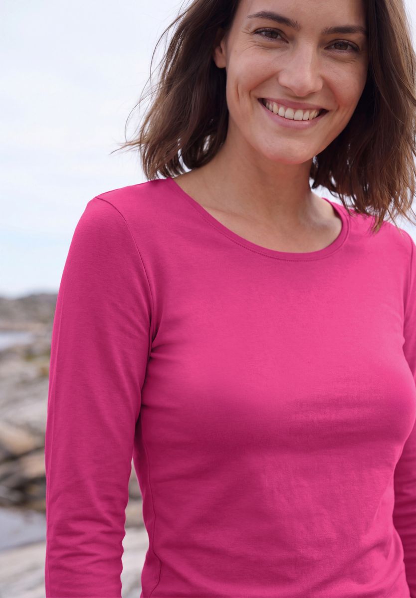 Basic Langarm Shirt mit Rundhals