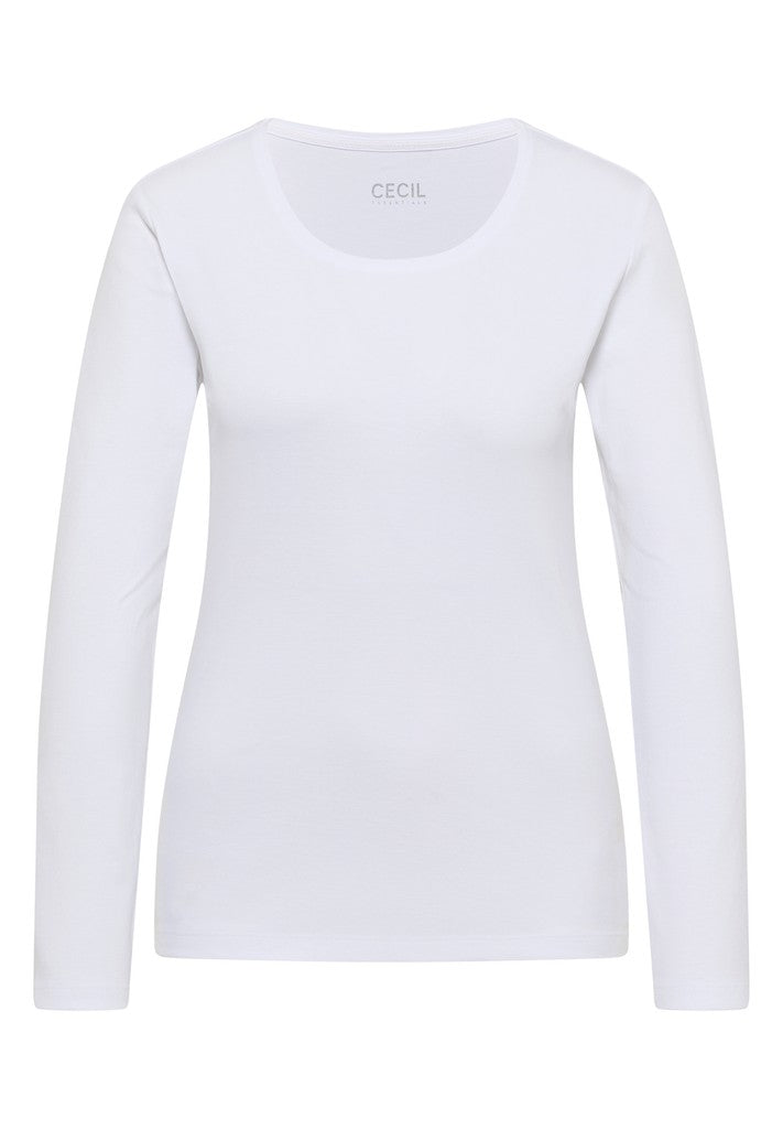 CECIL Langarmshirt Style Pia White Weiß
