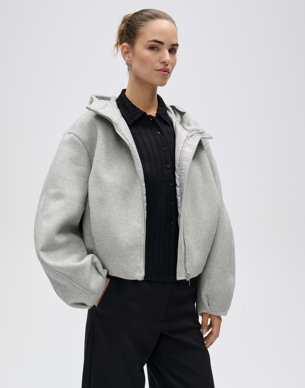 OPUS Jacke Halenso hazy fog melange – Ansicht 2