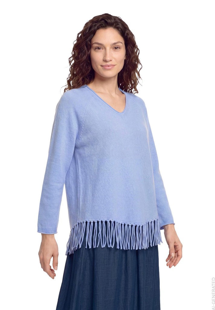 Cartoon Pullover Blau