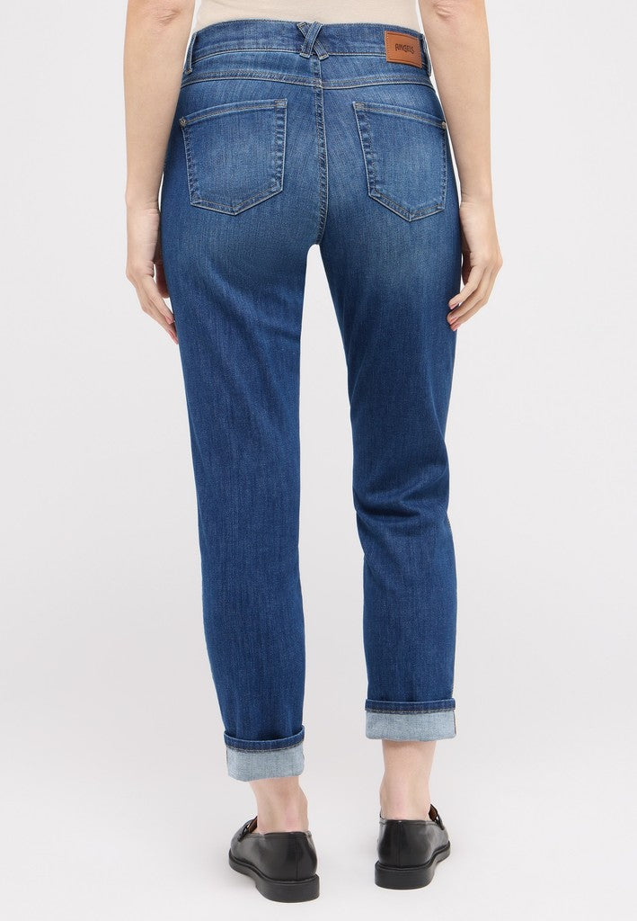 Angels Straight Leg Jeans Darleen Turn Mid Blue Used Blau – Ansicht 4